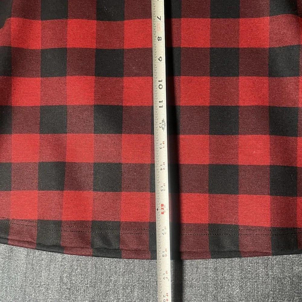 Maurices Womens Skirt Size Small S Red Black Buffalo Plaid Mini Zipper